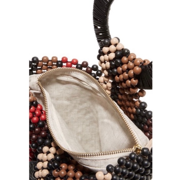 Ulla Johnson Arusi Tote Woven Wooden Bead Bag RARE - Picture 4 of 7